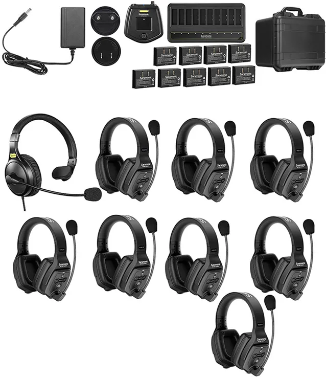 SARAMONIC Solutie intercom stereo comp Saramonic WiTalk WT9D9xbat, 9 pers, Full-Duplex 1.9GHz, dual-ear