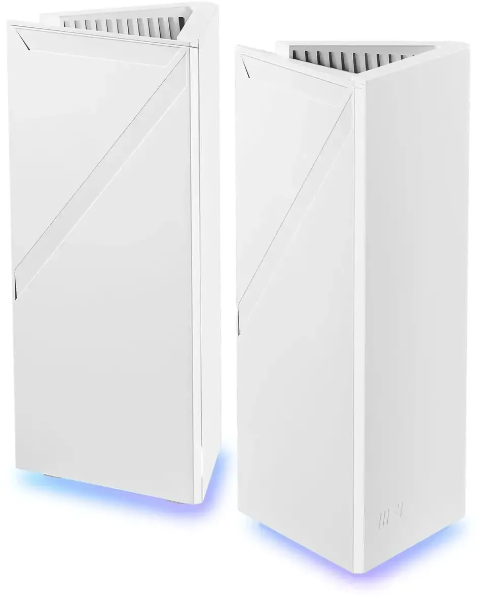Router Wireless MSI Sistem Mesh Roamii BE Pro, WiFi-7 Mesh, Tri-Band, LAN 2.5G - alb, pachet de 2
