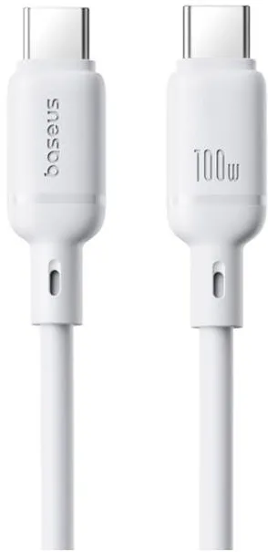 Baseus Cablu de date Baseus Silky USB-C la USB-C 100 W 1 m Alb