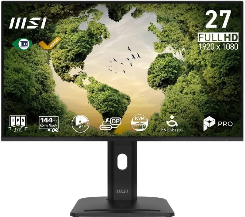 Monitor MSI Gaming IPS LED 27" PRO MP275PHGN E14, Full HD 1920 x 1080, HDMI, DisplayPort, Pivot, 144 Hz, 1 ms Negru