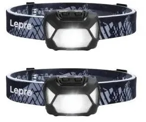 Lepro Set de 2 lanterne frontale LEPRO 320015-2 alimentate cu baterii, de 200 de lumeni