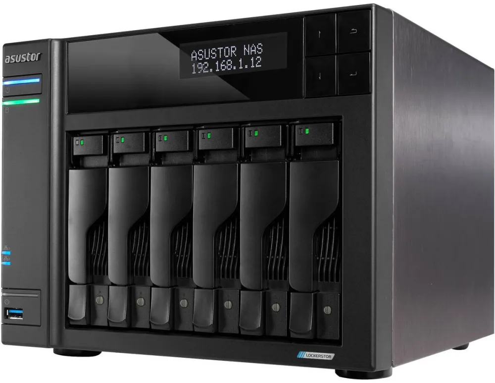 Network Attached Storage Asustor Asustor Lockerstor 6 Gen2+, AS6706T v2, 6 Bay NAS, Quad-Core 2.0GHz CPU, Dual 5GbE Ports, 8GB RAM DDR4, Four M.2 SSD Slots