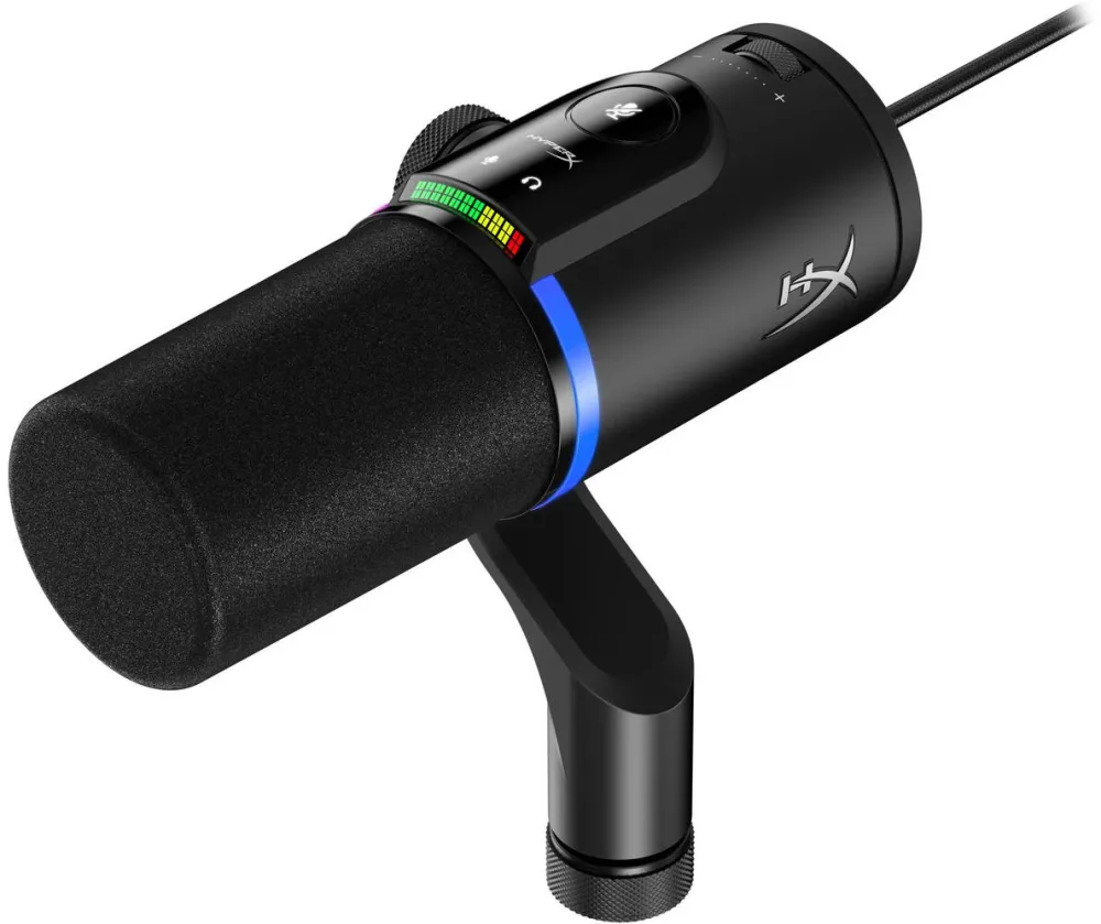 Microfon HyperX HyperX FlipCast pentru gaming, streaming si podcasting, XLR/USB, PC, macOS, PlayStation si Nintendo Switch, calitate audio de nivel broadcast, 32 biti/192 kHz, montare brat universala, software NGENUITY, negru