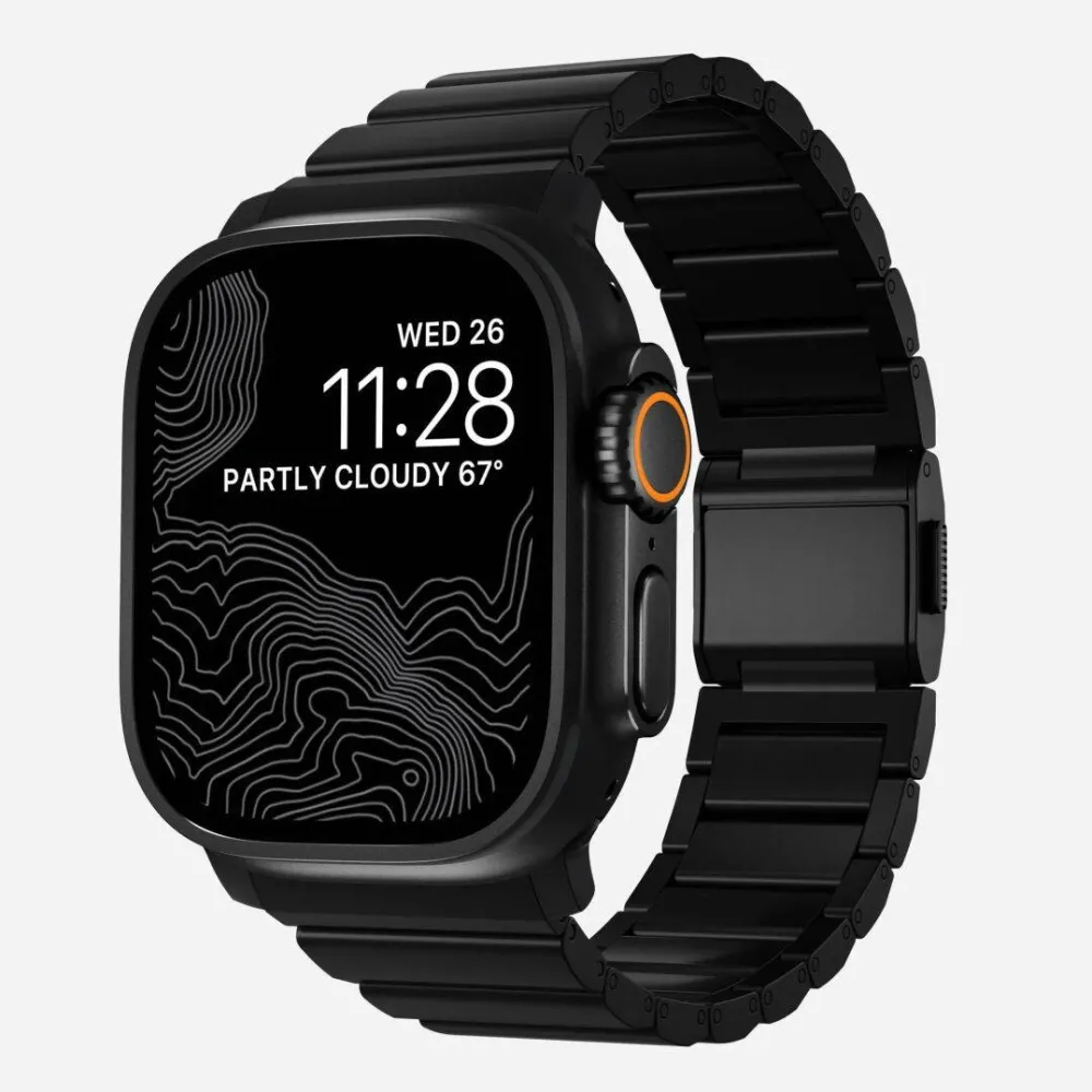 Nomad Bratara din titan pentru smartwatch Nomad, 46mm/49mm, neagra