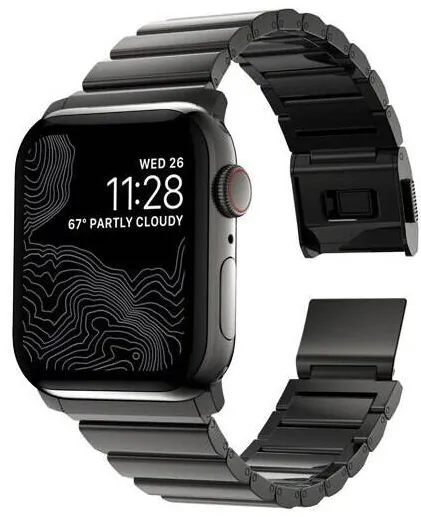 Nomad Curea smartwarch, Nomad, Steel BAND V2, Pentru SERIA Apple Watch, 42/44mm, Negru