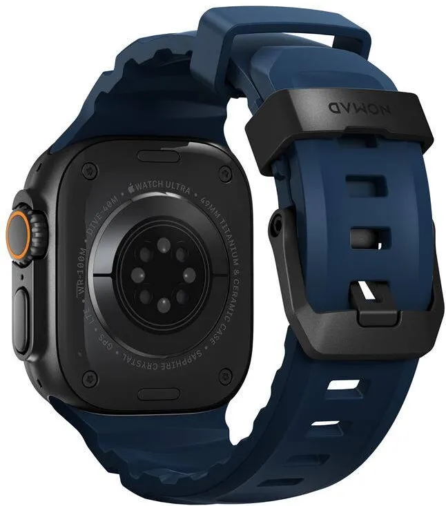 Nomad Curea cauciuc NOMAD Rocky Point compatibila cu Apple Watch 4/5/6/7/8/9/10/SE/Ultra1/2 42/44/45/46/49mm Atlantic/Black