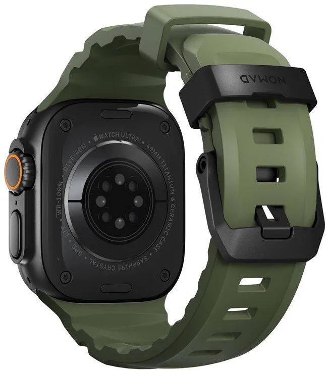 Nomad Curea cauciuc NOMAD Rocky Point compatibila cu Apple Watch 4/5/6/7/8/9/10/SE/Ultra1/2 42/44/45/46/49mm Forest/Black