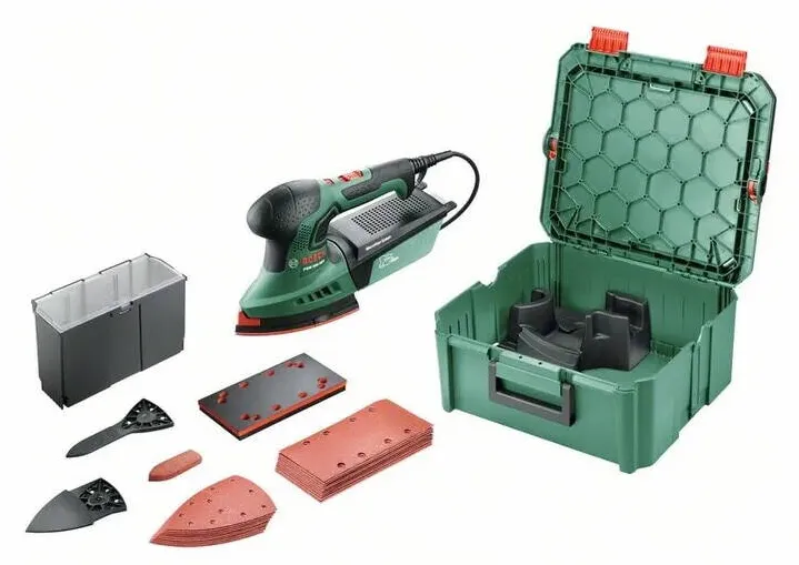 BOSCH Slefuitor multifunctional Bosch PSM 200 AES, 200 W, 26000 RPM, negru, verde, 343x390x171mm