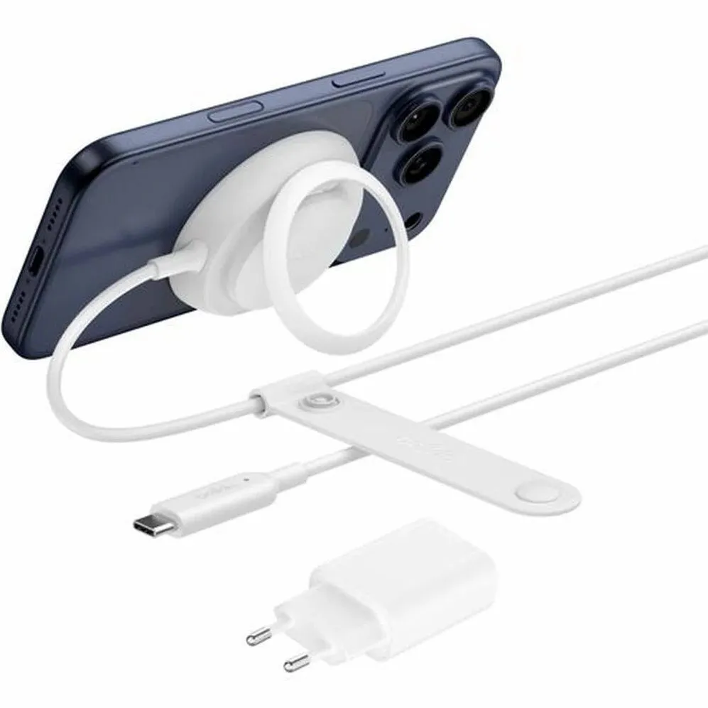 BELKIN Incarcator magnetic Belkin 25W Qi2 alb cu adaptor 5V USB-C