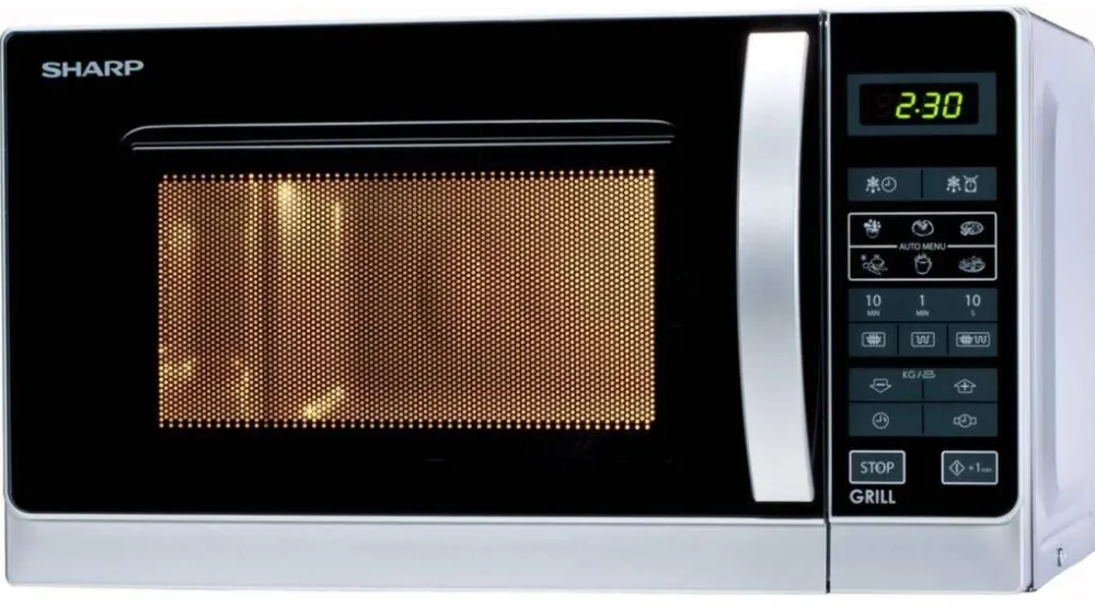 Cuptor cu Microunde Sharp R642INW, 20 l, 800 W, Grill, Digital, Argintiu