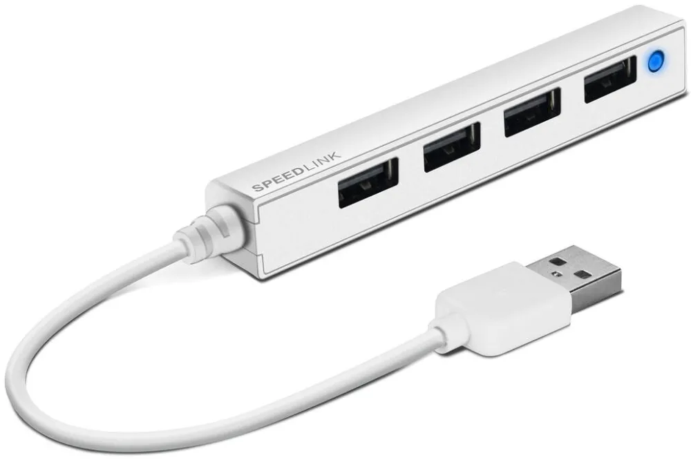 Hub USB SpeedLink Hub USB Speedlink SNAPPY SLIM, 4 porturi, USB 2.0, pasiv, alb