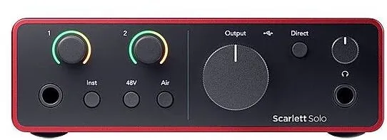 Focusrite Interfata audio USB Focusrite Scarlett Solo (4th gen), 24-bit/192 kHz, 69dB, USB 2.0 Type C, rosu