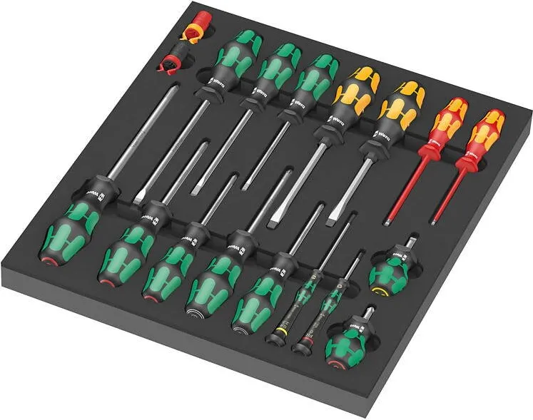 WERA Set de surubelnite, 18 bucati, insertie din spuma, Wera 9710