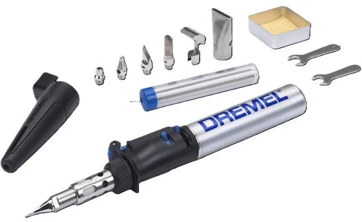 DREMEL Dispozitiv de sudat Dremel 2000-7, F0132000JD, aprindere piezo, rezevor 12ml/7g gaz butan, control variabil al temperaturii 550 °C-1200°C