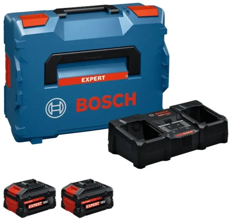 BOSCH Set 2 acumulatori si incarcator Bosch Professional EXPERT 1600A0373X, 2 x acumulatori EXBA18V-80 (8Ah), incarcator EXAL18V2-360, cutie L-BOXX 162