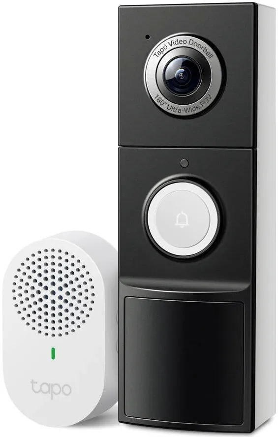 TP-Link Camera de supraveghere wireless cu sonerie TP-Link Tapo D235, 2K 5 MP, unghi de vizualizare foarte larg 180°, vedere nocturan color, detectare inteligenta de persoane, animale, vehicule si pachete, baterie reincarcabila 10000mAh, Two-Way Audio