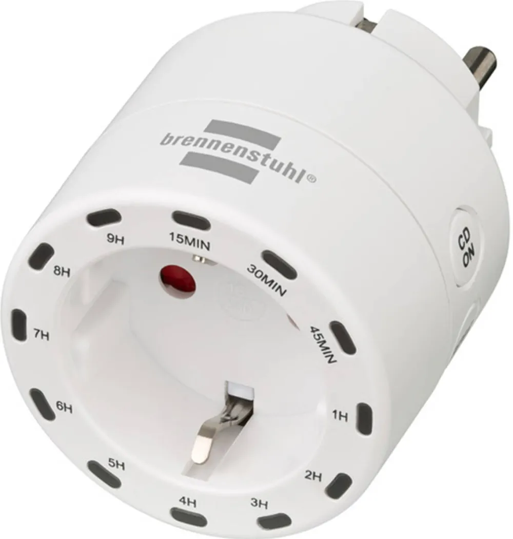Brennenstuhl Priza programabila Brennenstuhl, numaratoare inversa, 230V, 13A, IP20, Alb