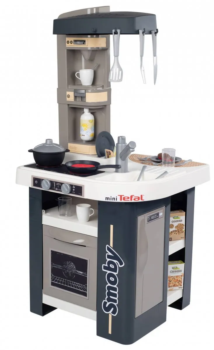 Smoby Bucatarie pentru copii Smoby - Tefal Studio, 27 accesorii, bleumarin, cu sunete