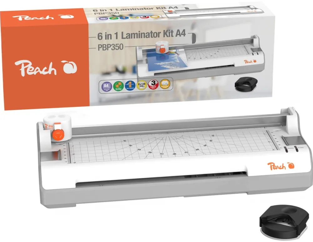 Peach 6 in 1 laminator including corner rounder and trimmer A4 (PBP350 )
