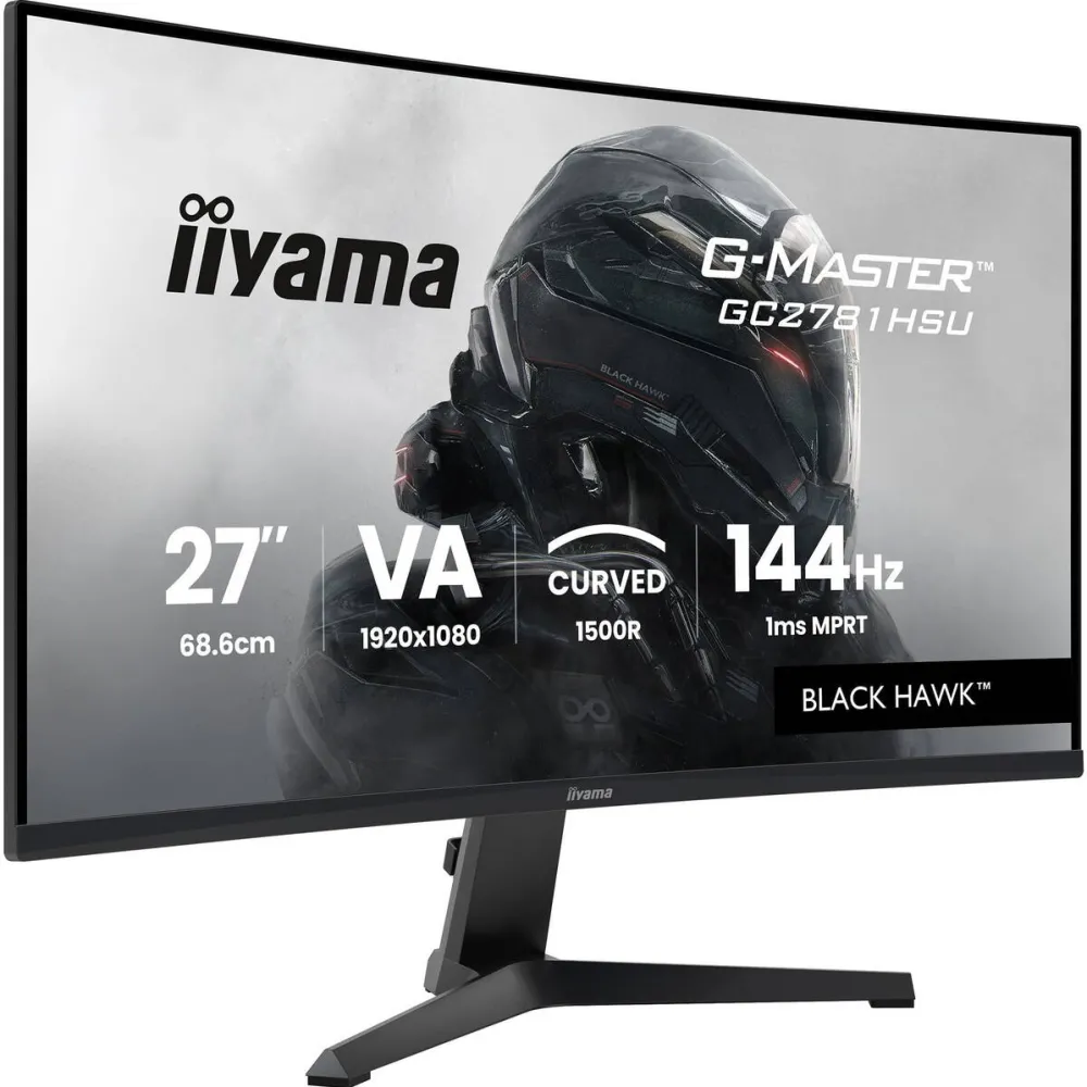 Monitor IIyama G-Master GC2781HSU-B1 (68.6 cm (27 inches), black, FullHD, VA, Curved, Free-Sync Premium, USB hub, 144Hz panel)