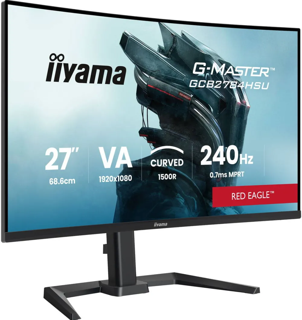 Monitor IIyama G-Master GCB2784HSU-B1 (68.6 cm (27 inches), black, FullHD, Curved, Free-Sync Premium, additional stand, 240Hz panel)