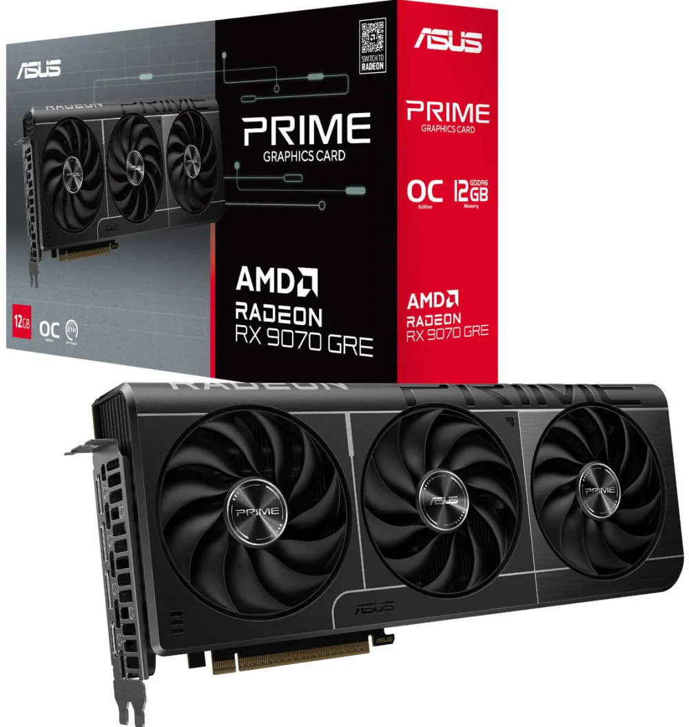 Placa Video Asus Asus Radeon RX 9070 GRE PRIME OC (gray, RDNA4, GDDR6, 2x DisplayPort, 2x HDMI)