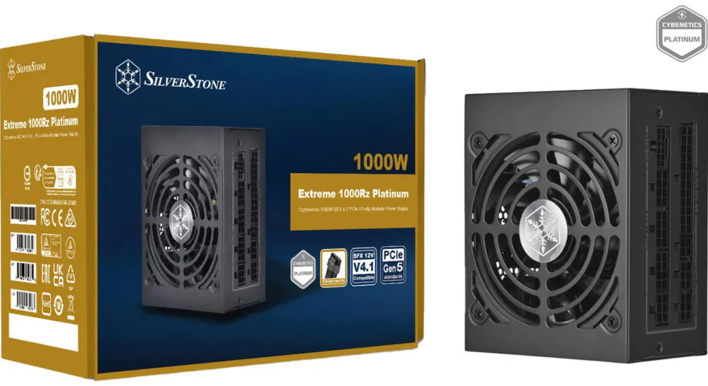 Sursa PC Silverstone Extreme 1000Rz Platinum (black, 2x 12-pin high power GPU, 8x PCIe, cable management, 1000 W)