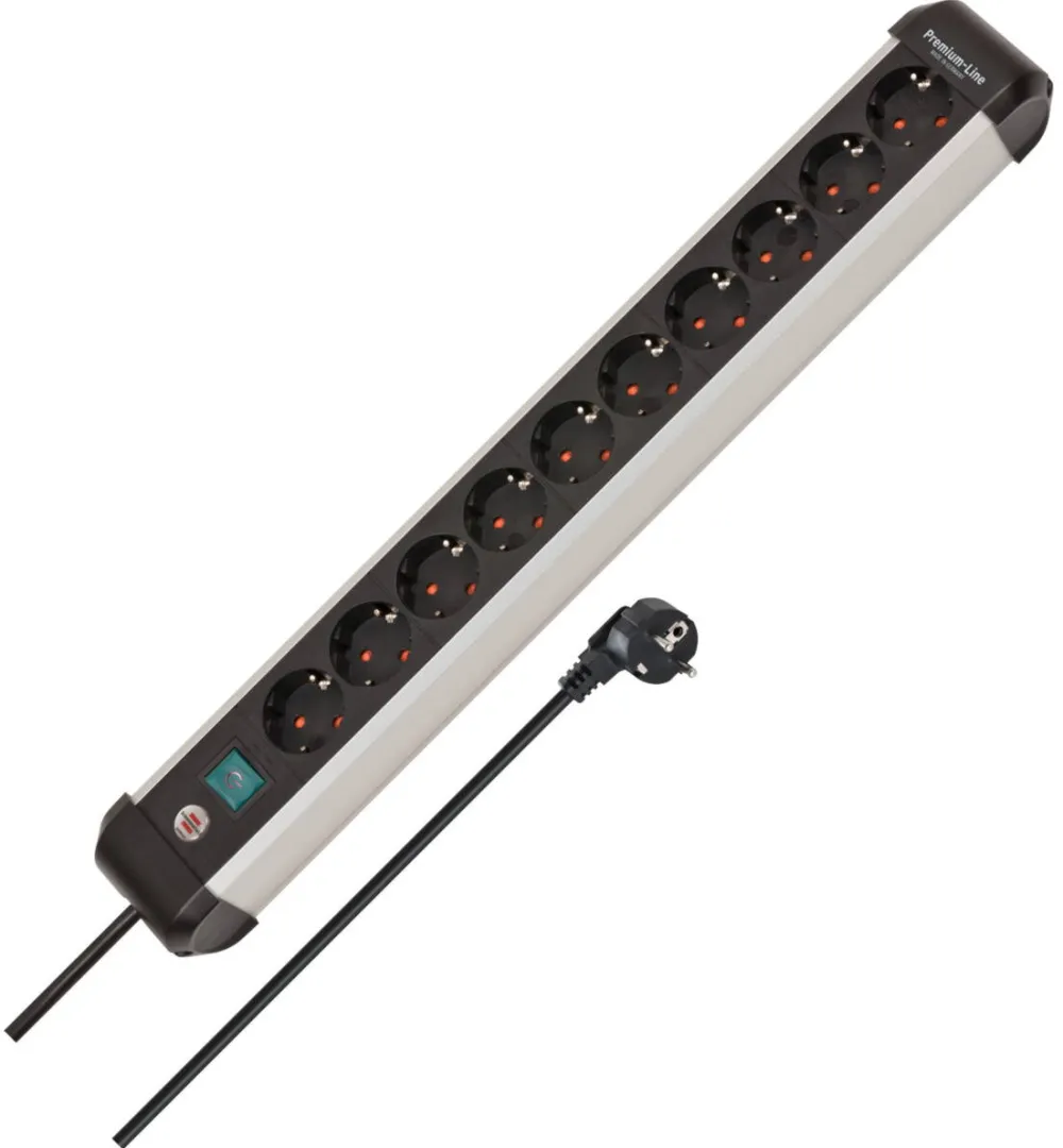 Brennenstuhl Brennenstuhl Premium-ALU-Line 10-Way Black 3m with Switch
