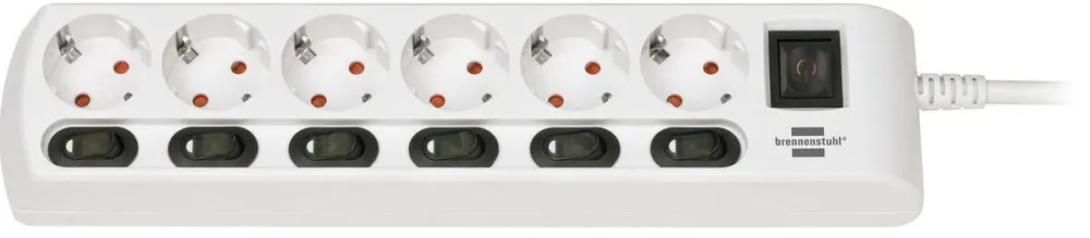 Brennenstuhl Brennenstuhl socket strip 6-way 2m white - H05VVF 3G1.5