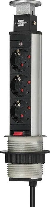Brennenstuhl Brennenstuhl Tower Power Alu 3-fold 2m silver / black