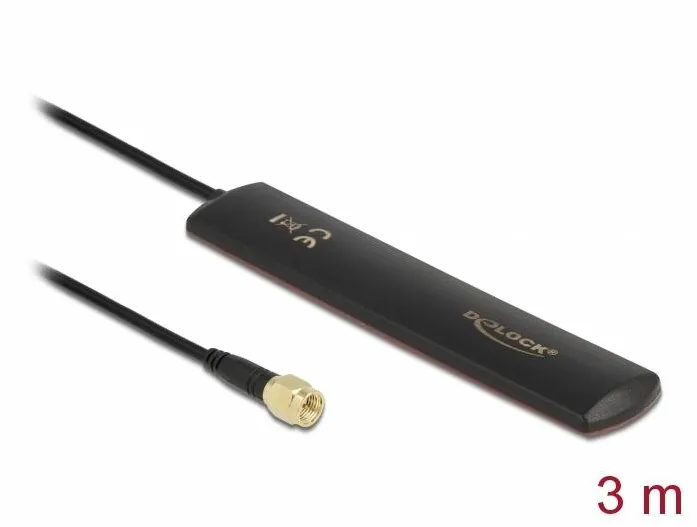 DELOCK LTE SMA 3 dBi Omnidirectional Fixed Black Adhesive Mounting