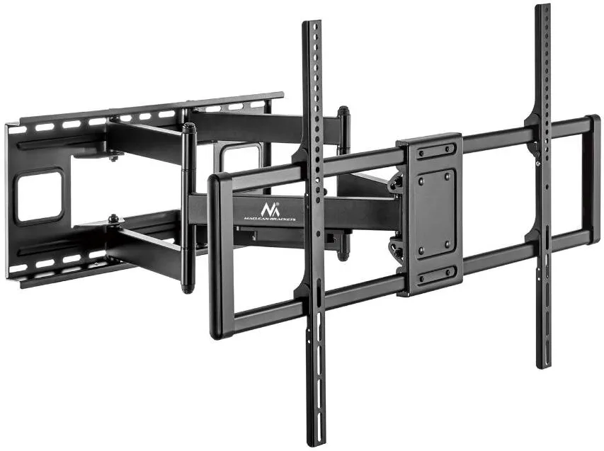 Suport TV / Monitor MACLEAN Suport TV Maclean MC-482, perete, 60-120'', max 120kg, VESA 200x200–900x600, inclinare +5°~-15°, brat dublu, metal negru, suruburi incluse
