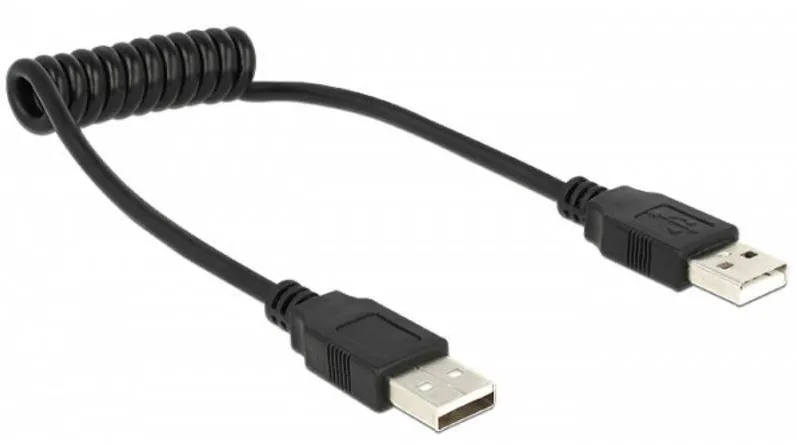 DELOCK Cablu USB M - USB M, 0.6m, spiralat, negru