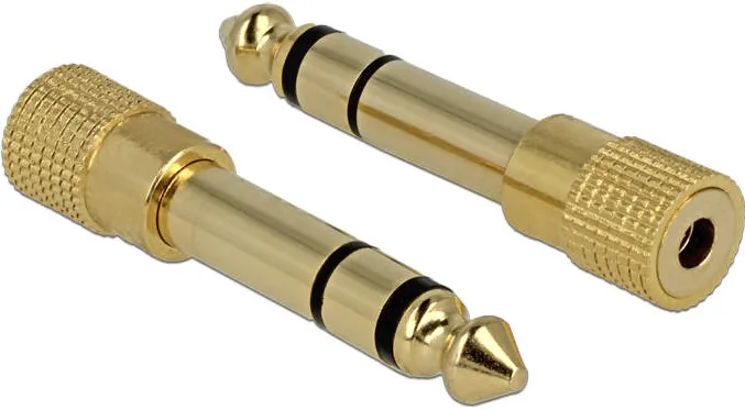 Adaptor DELOCK 65361, Stereo plug 6.35 mm > Stereo jack 3.5 mm 3 pin metal