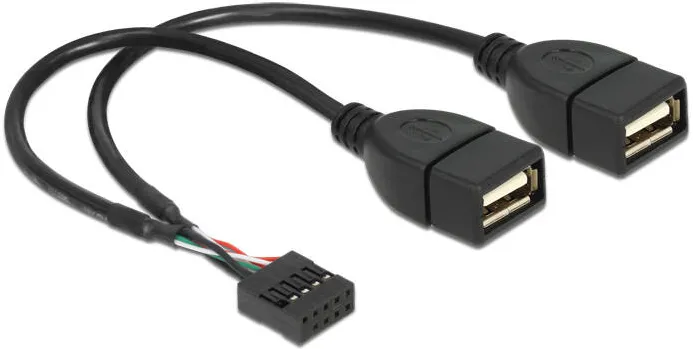 DELOCK 83292, USB internal to external cable - USB to 9 pin USB header - 20 cm