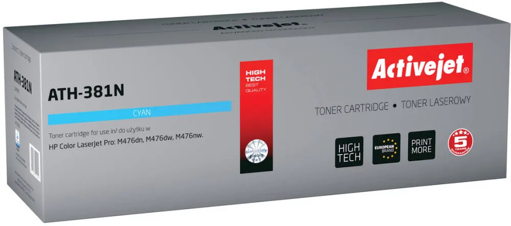 Toner imprimanta ACTIVEJET COMPATIBIL ATH-381N for HP printer; HP CF381A replacement; Supreme; 2700 pages; cyan
