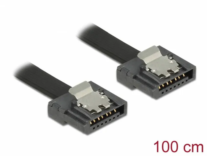 Cablu DELOCK SATA 6 Gb/s 100 cm, negru FLEXI