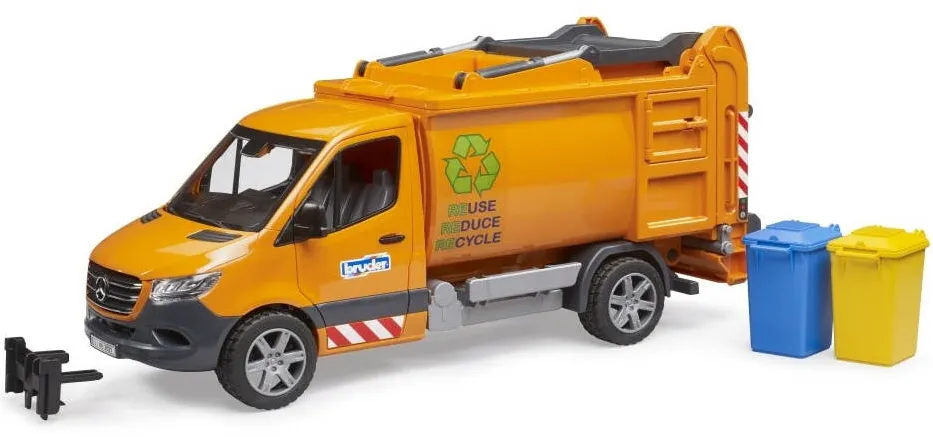 Masina BRUDER Masina de gunoi Bruder - Mercedes Sprinter, cu 2 pubele, 1:16