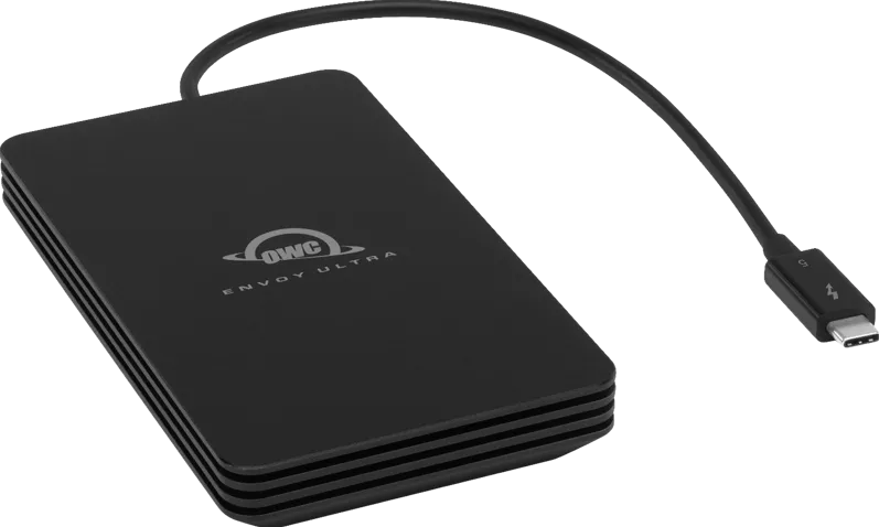 OWC Envoy Ultra Thunderbolt 5 with data rates over 6000MB/s on TB5, 8.0TB