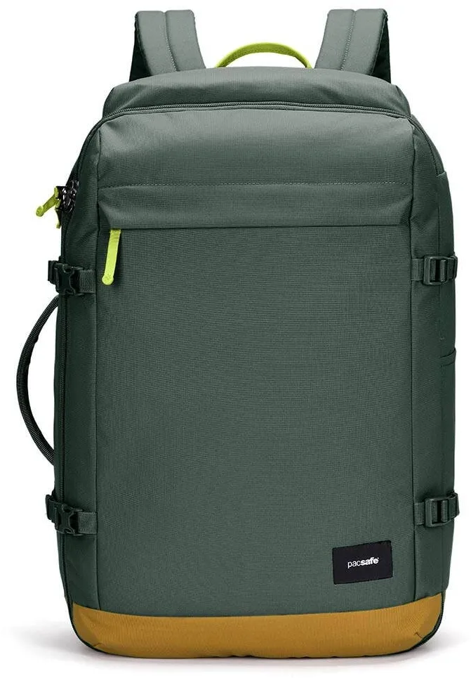 Pacsafe Rucsac cabina, Pacsafe Go 44L, verde, poliester reciclat, rezistent la apa, 53x34x20cm