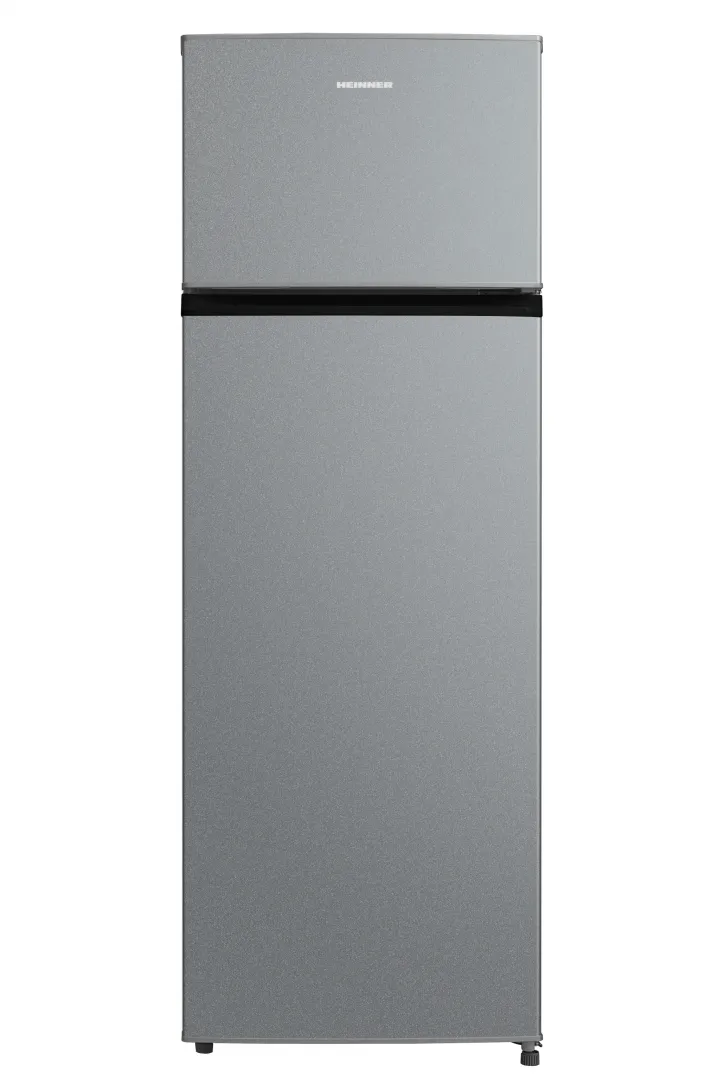 HEINNER Frigider cu doua usi HF-M235ESE++, 235 L, clasa E, control electronic, Super racire, Super congelare, lumina LED, 3 rafturi din sticla, Argintiu