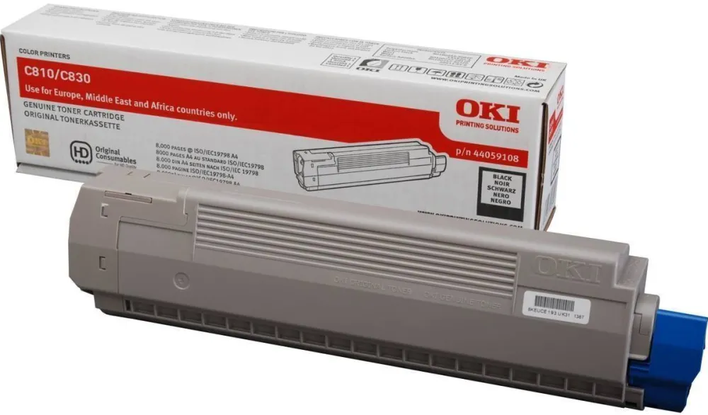 Toner imprimanta OKI BLACK 44059108 8K ORIGINAL OKI C810