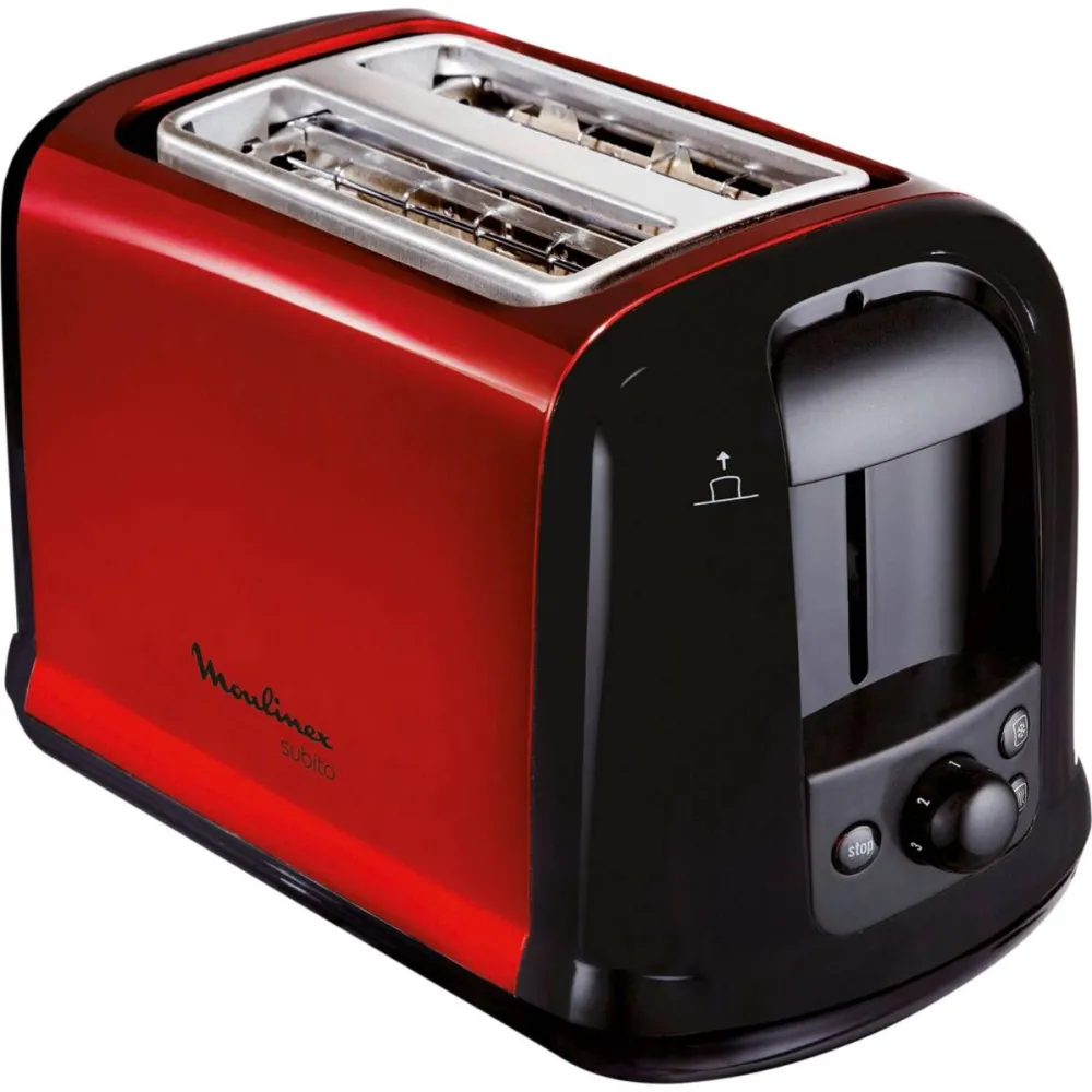 MOULINEX Prajitor de paine LT 261 D, 850 W, 2 felii, rosu negru