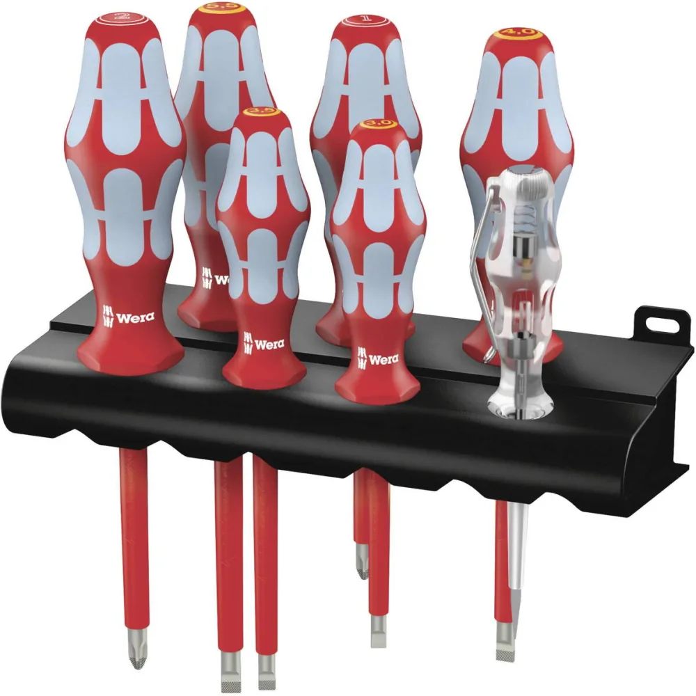 Set de surubelnite WERA 3160 i/7 din otel inoxidabil + suport