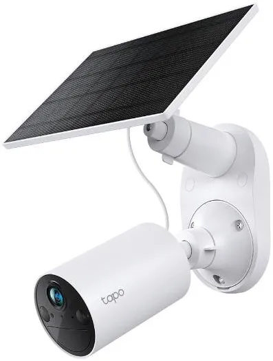 Camera Supraveghere TP-Link Kit camera de supraveghere + panou solar TP-Link Tapo C410 KIT, 3MP, 2K 2304x1296, Color Night Vision, Two-Way Audio, detectie AI, alarma luminoasa si sonora, acumulator, montare fara cabluri, IP65