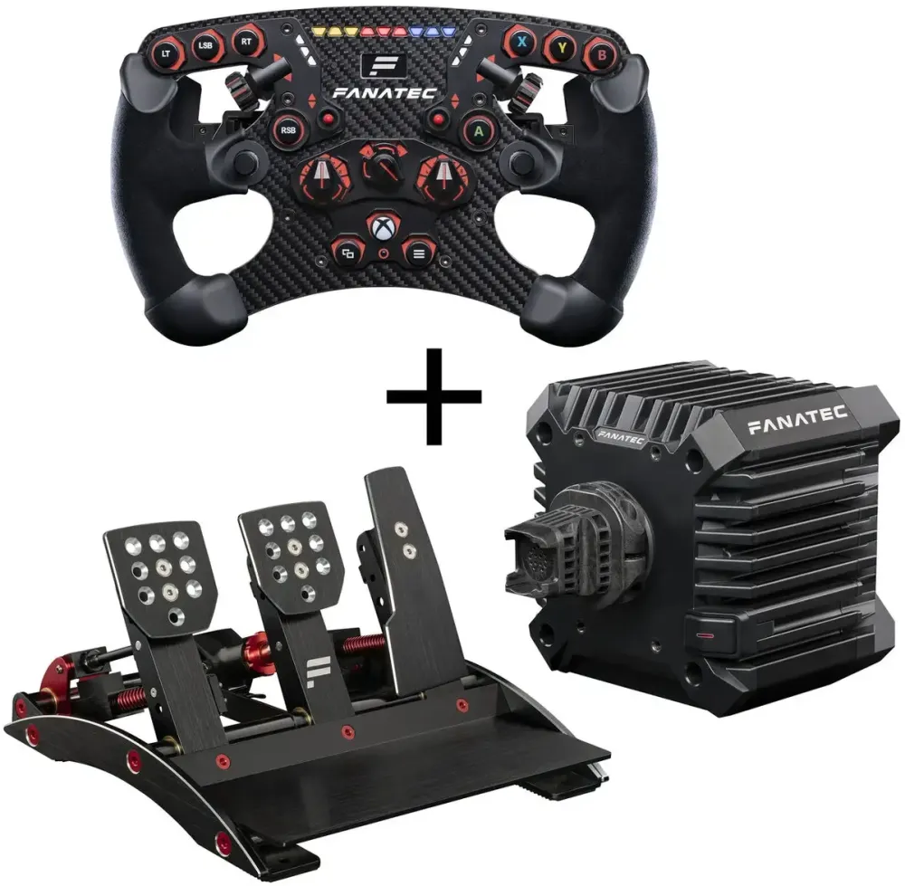 Fanatec ClubSport Formula V2.5 X + ampatament CSL DD QR2 (8Nm) si pedale ClubSport V3