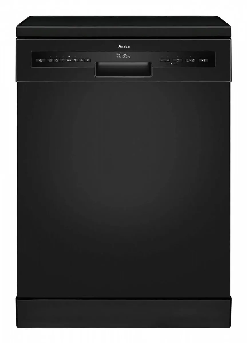 Amica Masina de spalat vase DFM66B8EOqBH, SteamPower, AquaStop, 7 programe, 14 seturi, Negru