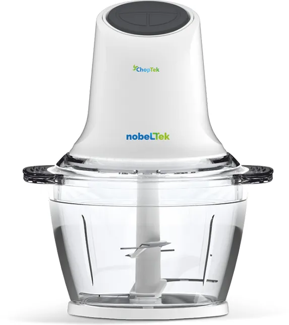 NobeLTek Tocator NMCH30W, putere 300 W, capacitate 1 litru, 4 lame durabile, buton pornire/oprire, vibratii reduse, zgomot redus, Alb