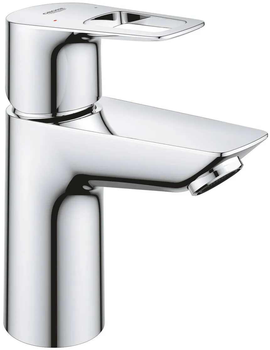 Grohe Baterie lavoar Bauloop 23878001, 3/8'', monocomanda, limitator de temperatura, aerator, marimea S, push-to-open, Crom