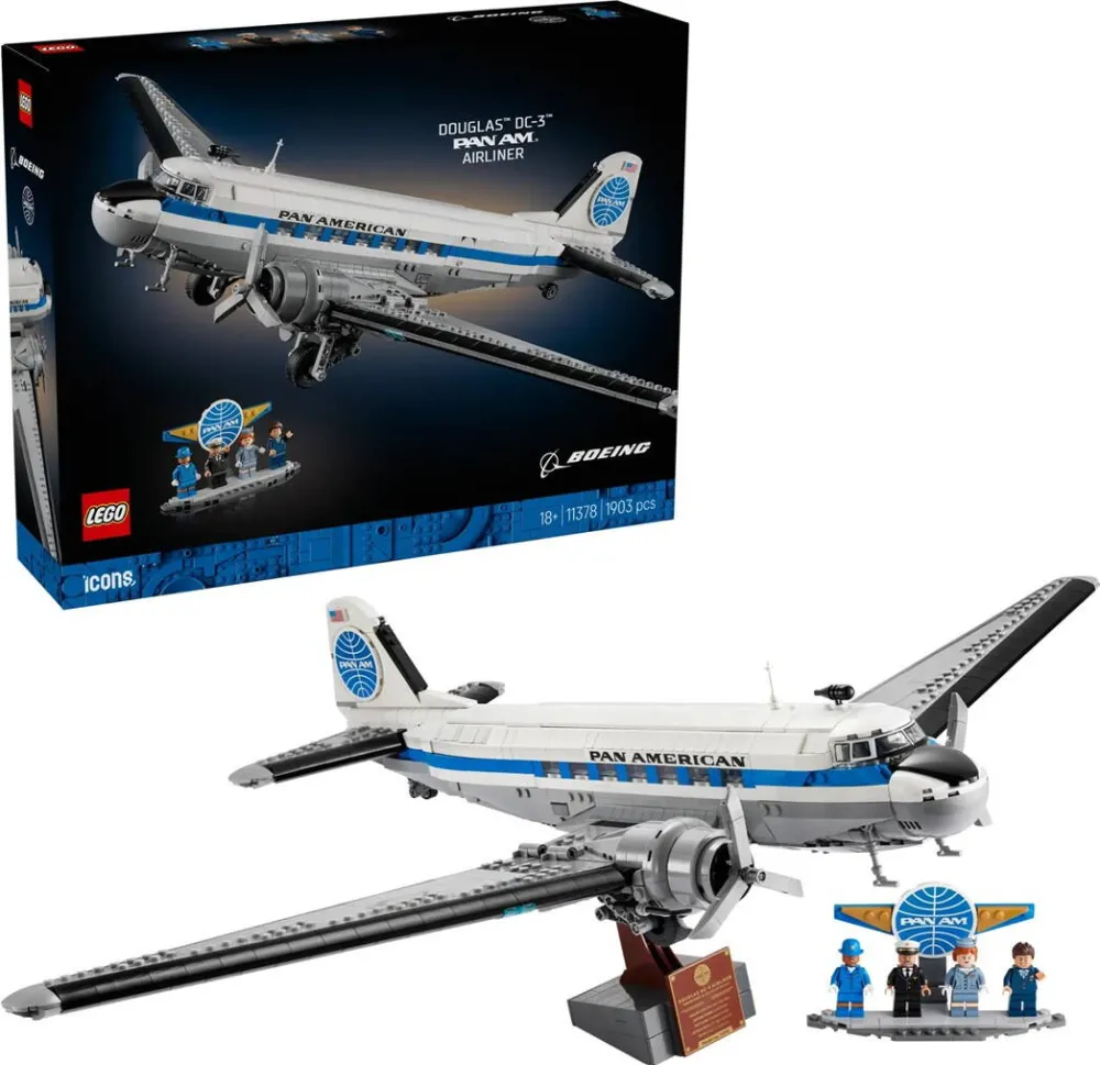 LEGO Set de constructie pentru adulti Icons Avionul de linie Douglas™ DC-3™ PAN AM® 11378